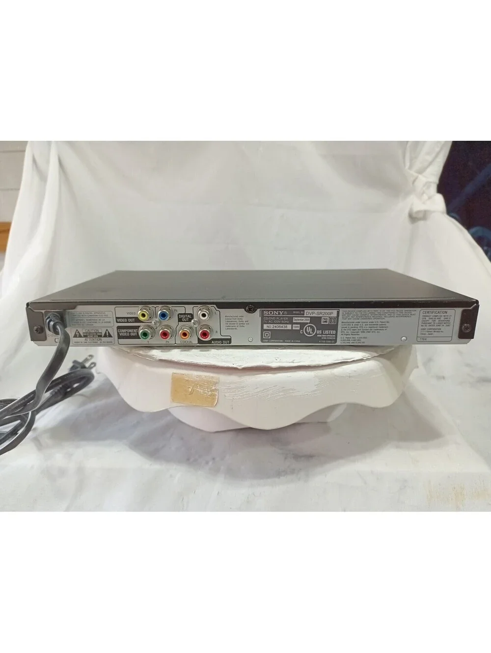 Sony DVP-SR200P DVD CD Player Progressive Scan Multi-Format MP3 Tested No Remote
